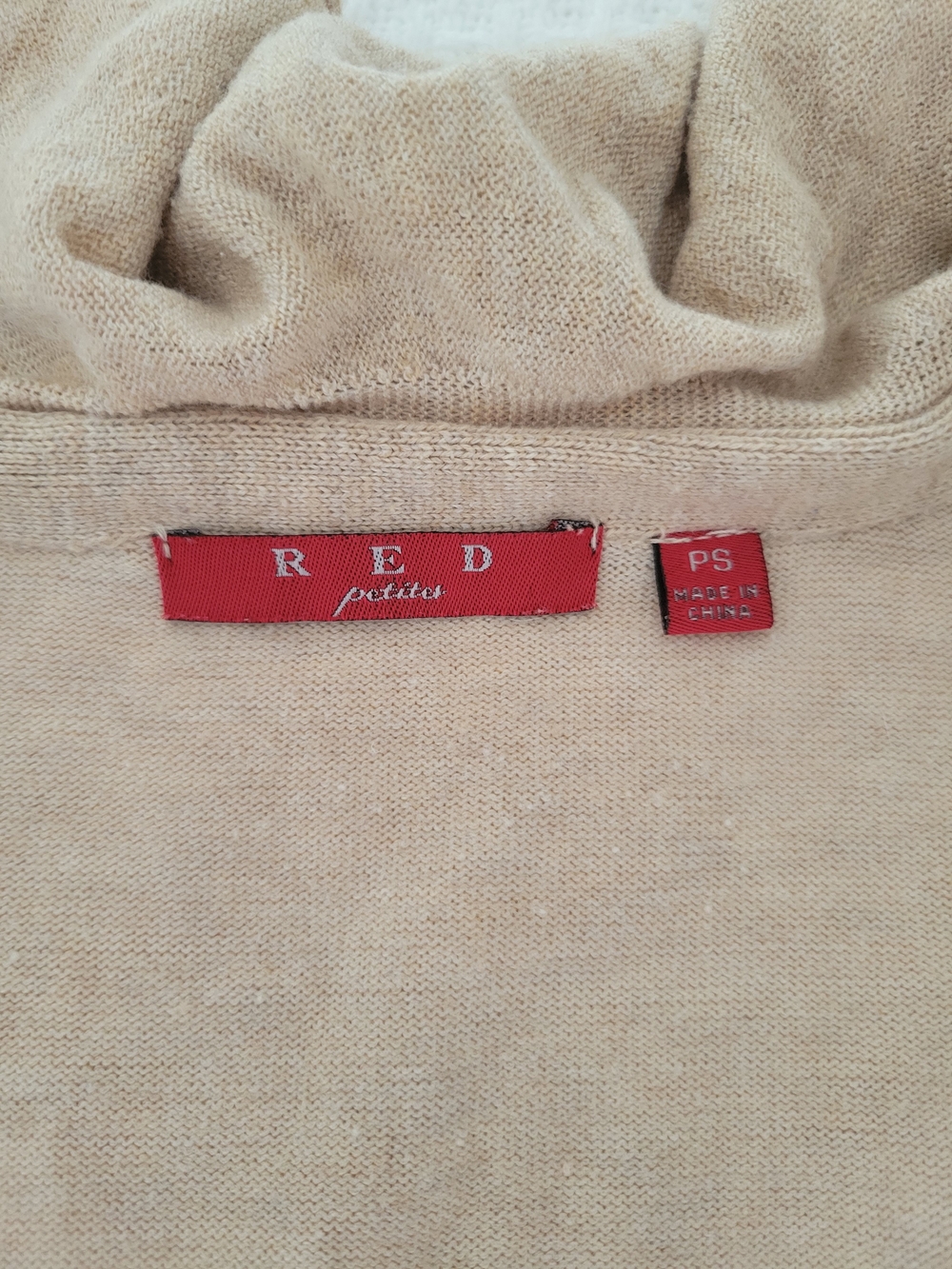 Red Beige Ruffled Open-Front Cardigan - Picture 2 of 4